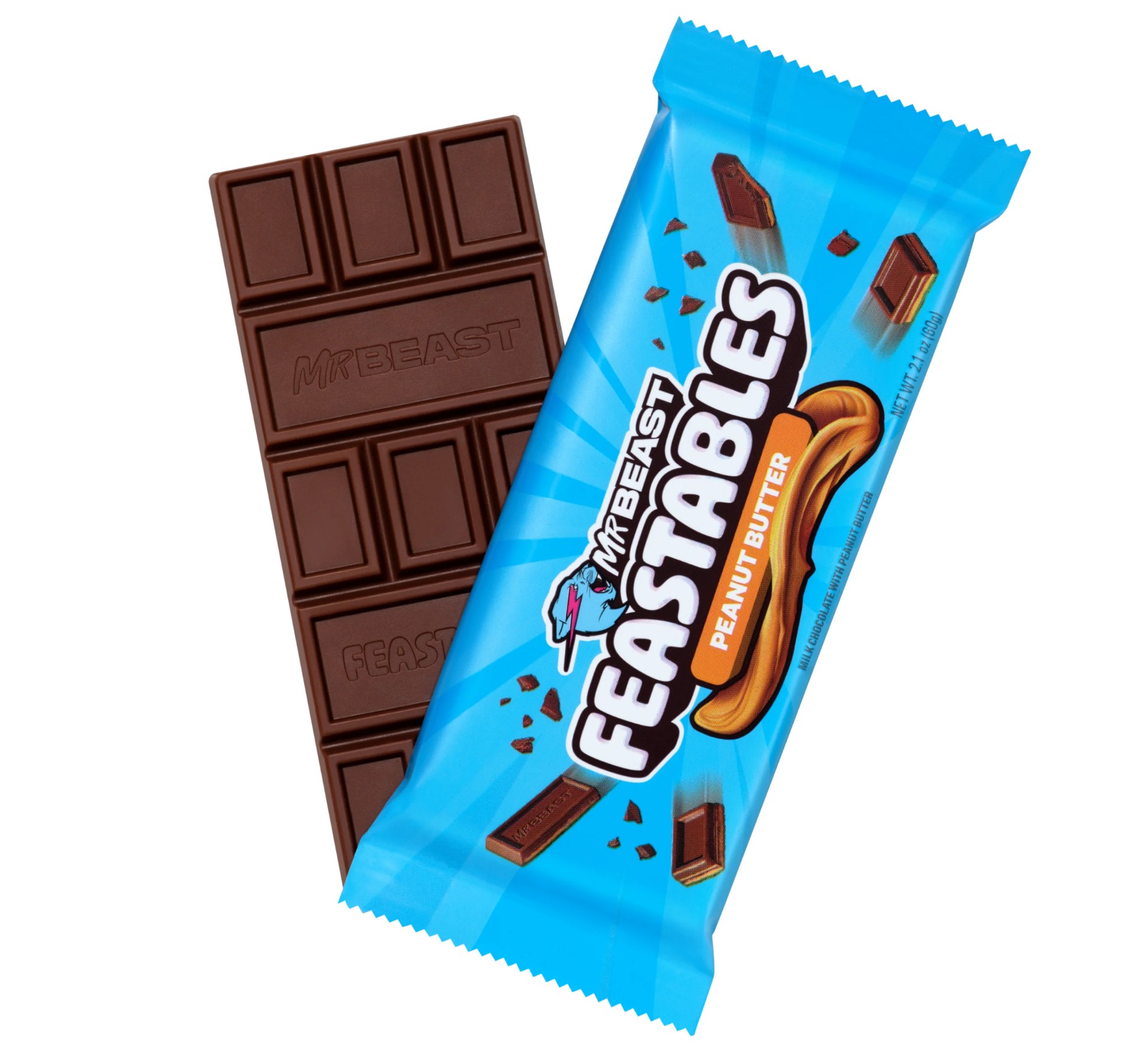Feastables Peanut Butter chocolate bar available in Malta and Gozo stores